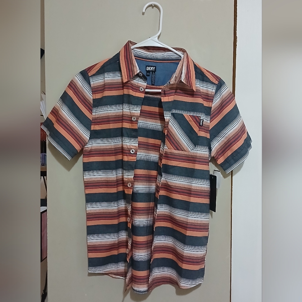 DKNY ( Youth) Multicolor Striped Button-Down Shirt